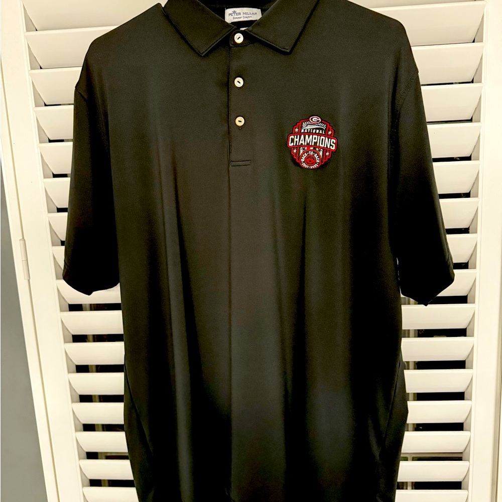 Men's Black Polo Shirt - UGA National Championship